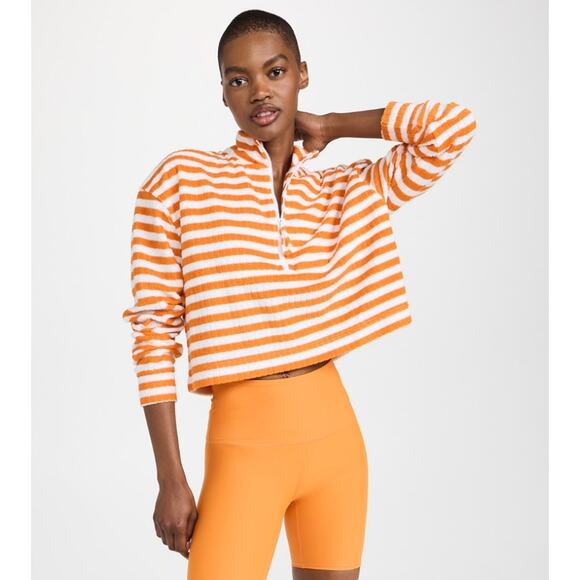 Sincerely Jules for Bandier Holly Half Zip Sweatshirt Seventies Orange Medium‎ - Picture 1 of 10